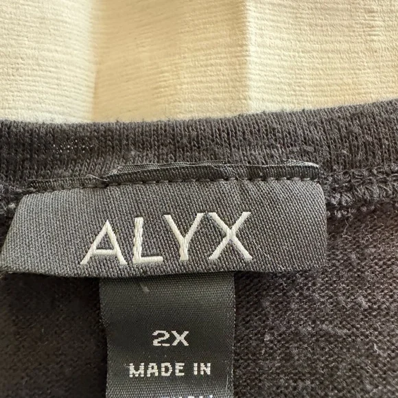 ALYX Black Layered Hem Women's Top with Paisley Detail 2X - Picture 3 of 7